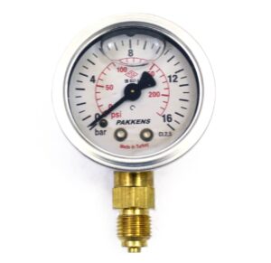 Pakkens Bottom Connection Glycerin-Filled Pressure Gauge R 1/2'' 16 Bar 100 mm