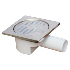GAMA 10cm X 10cm Hybrid Floor Drain with Side Outlet Ø32