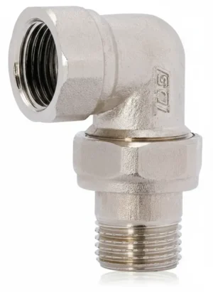 TDS 323 Nickel-Plated Corner Radiator Fitting PN25 1 1/4"