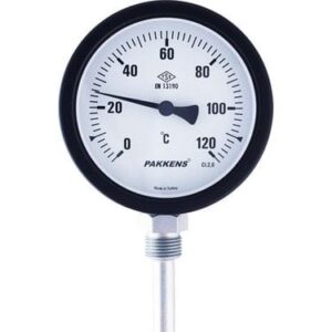 PAKKENS Bimetal Thermometer Ø160mm 120°C 10cm 1/2" CL2,0