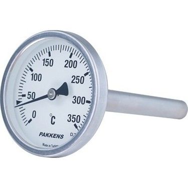 Pakkens Back Connection Bi-Metal Thermometer Ø63mm 250°C 10cm CL2.0