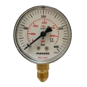 PAKKENS Bottom Connection Pressure Gauge Ø63 mm 400 Bar 1/4''