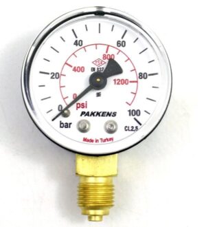 PAKKENS Bottom Connection Dry Type Pressure Gauge Ø63 100 Bar