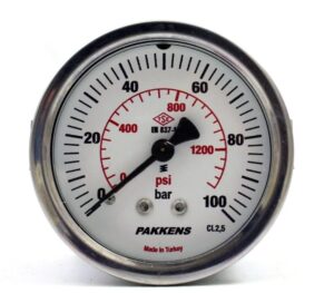 PAKKENS Back Connection Pressure Gauge Ø63 mm 100 Bar 1/4''