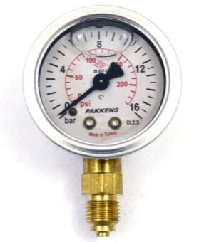 Pakkens Bottom Connection Glycerin Filled Pressure Gauge Ø50 mm 0-16 Bar