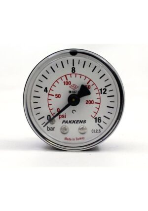 Pakkens Back Connection Pressure Gauge Ø63 mm 16 Bar