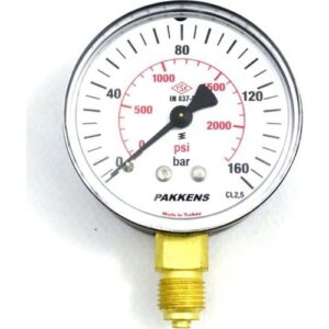 PAKKENS Bottom Connection Pressure Gauge Ø63 mm 0-160 Bar 1/4''