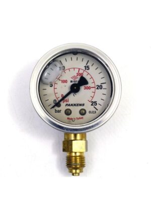 PAKKENS Glycerin-Filled Pressure Gauge with Bottom Connection Ø50 mm 0-25 Bar