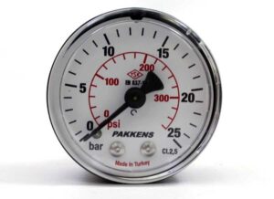 PAKKENS Back Connection Pressure Gauge Ø50mm 25 Bar 1/4"