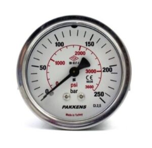 PAKKENS Back Connection Pressure Gauge Ø63 mm 250 Bar 1/4''