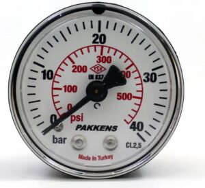 PAKKENS Back Connection Pressure Gauge Ø63mm 40 Bar