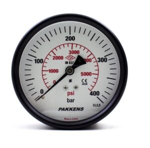 PAKKENS Back Connection Pressure Gauge Ø63 mm 400 Bar 1/4''