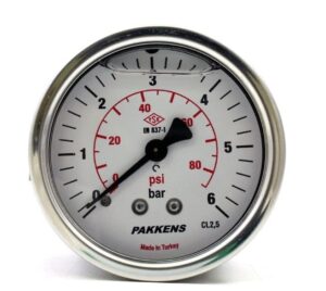 PAKKENS Back Connection Glycerin-Filled Pressure Gauge Ø100 mm 0-6 Bar