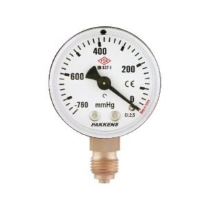 PAKKENS Bottom Connection Vacuum Gauge Ø63 mm -760/0 mmHg