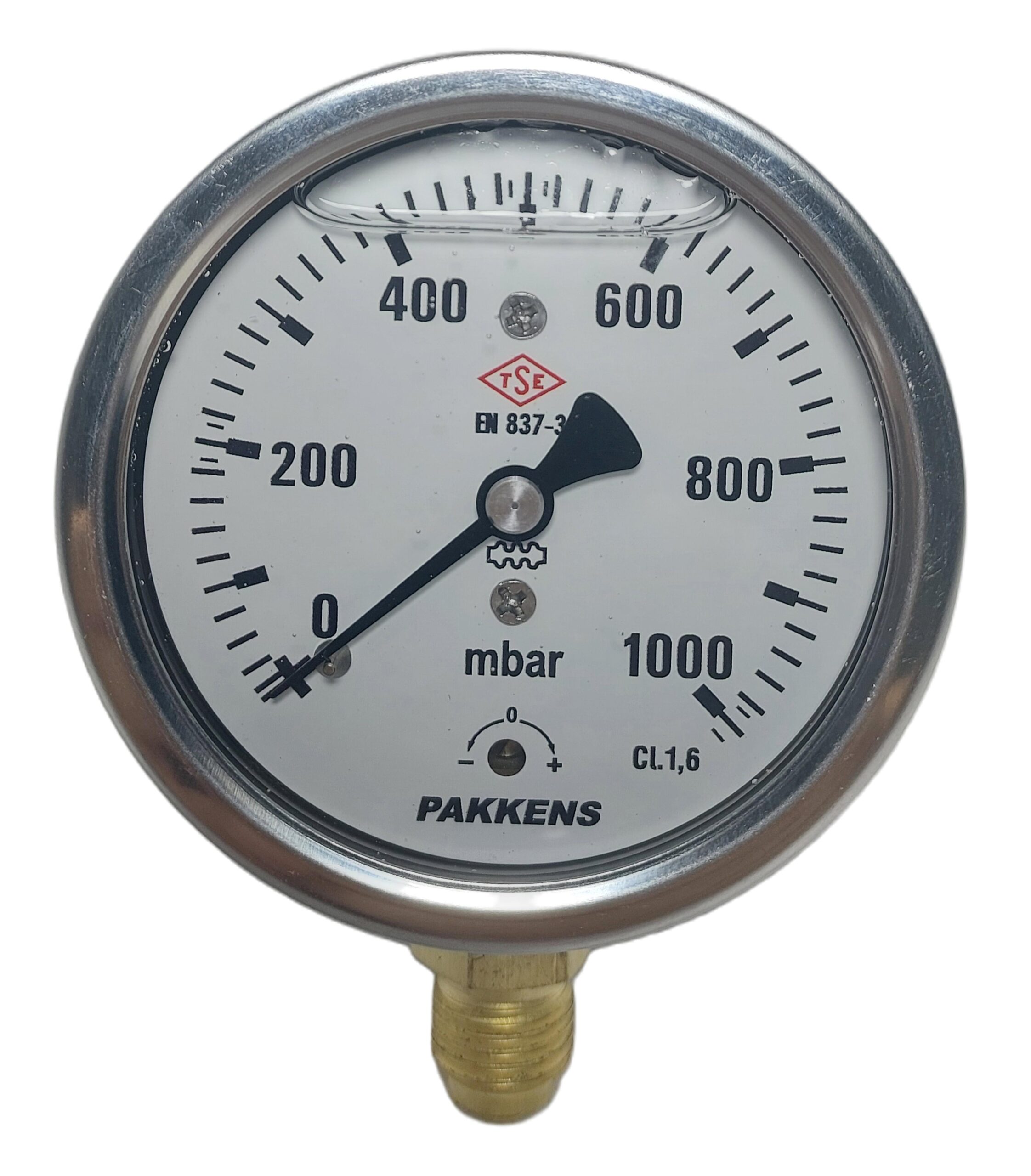 Pakkens Capsule Diaphragm Glycerin-Filled Pressure Gauge Ø63 mm 1000 mBar 1/4"