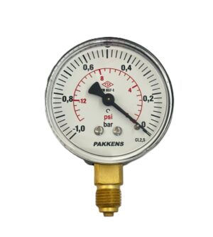 PAKKENS Bottom Connection Vacuum Gauge Ø63 mm -1/0 Bar