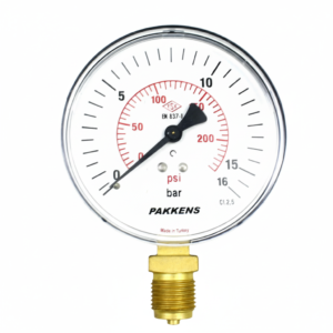 PAKKENS Pressure Gauge Ø100 mm Bottom Connection 16 Bar 1/2"
