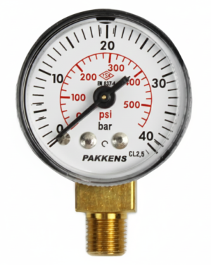 PAKKENS Bottom Connection Pressure Gauge Ø40 mm 40 Bar