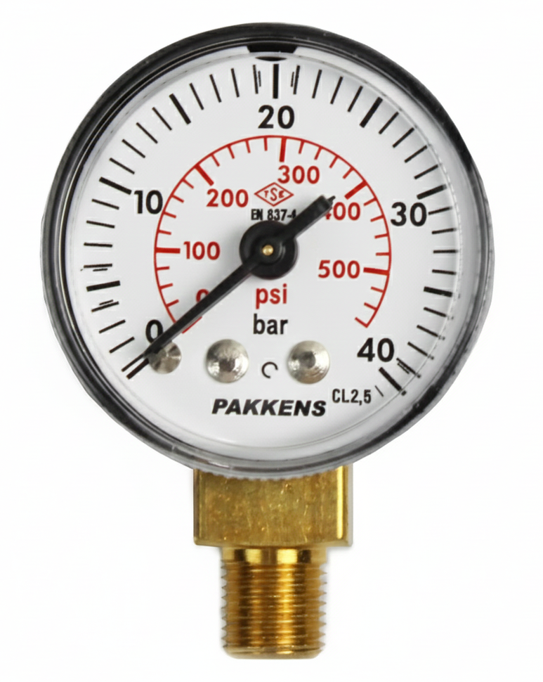 PAKKENS Bottom Connection Pressure Gauge Ø40 mm 40 Bar