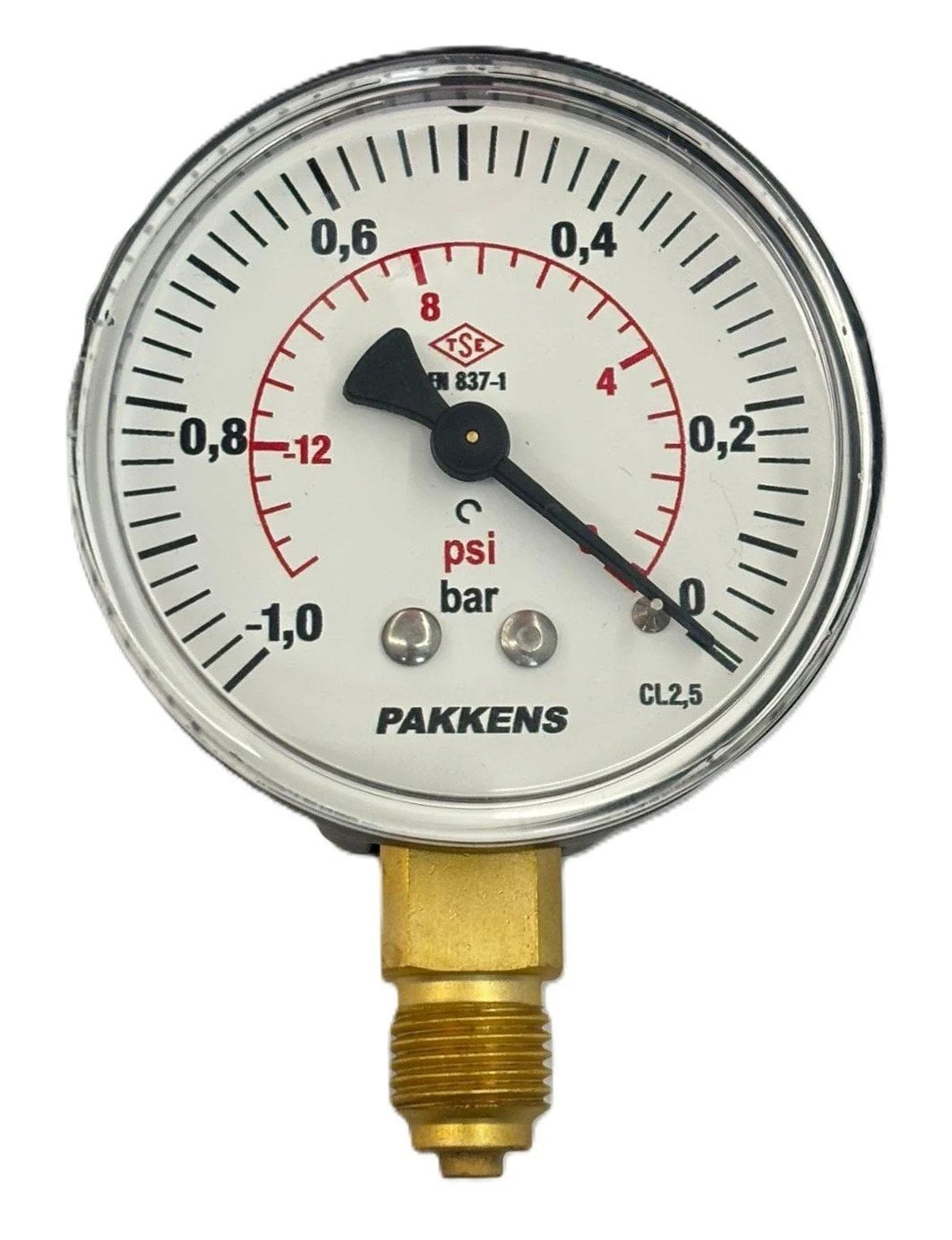 Pakkens Bottom Connection Pressure Vacuum Gauge Ø100 mm -1/0 Bar 1/2"