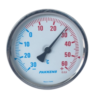 PAKKENS Bottom Connection Thermometer Ø100mm -30+60°C