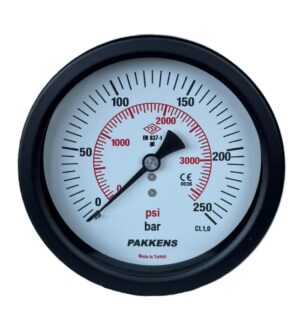 PAKKENS Panel Mount Pressure Gauge Ø100mm 250 Bar