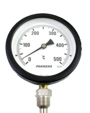 PAKKENS Bottom Connection Thermometer Ø100mm 500°C 15cm 1/2"