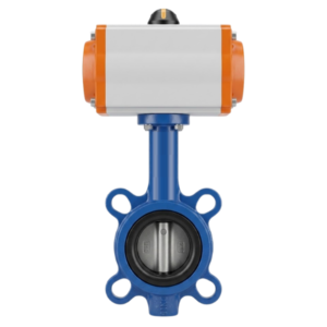 Pneumatic Actuated Wafer Type Butterfly Valve PN16 DN65