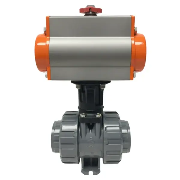 Praher Pneumatic Actuated U-PVC Solvent Socket Ball Valve Ø40
