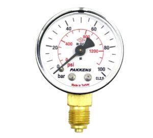 PAKKENS Bottom Connection Pressure Gauge Ø40 mm 100 Bar