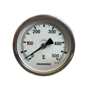 PAKKENS Back Connection Bi-Metal Thermometer Ø63 500°C 1/2"