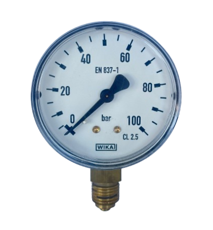 WIKA 111.12.063 Bottom Connection Pressure Gauge Ø63mm 100 Bar