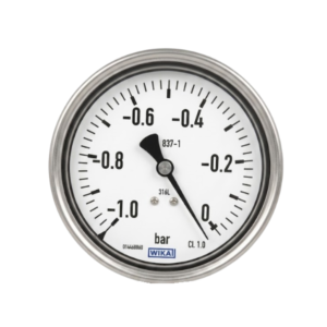 WIKA 232.50.100 Bottom Connection Vacuum Gauge Ø100mm -1/0 Bar
