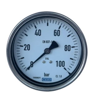 WIKA 232.50.100 Stainless Steel Back Connection Pressure Gauge Ø100mm