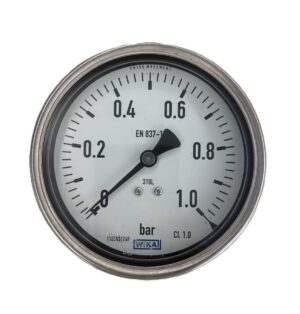 WIKA 232.50.100 Back Connection Eccentric Axis Pressure Gauge Ø100mm 1 Bar