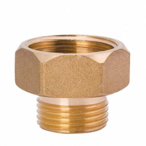 Yellow Brass Reducing Hex Nipple 1/2" - 1/8"