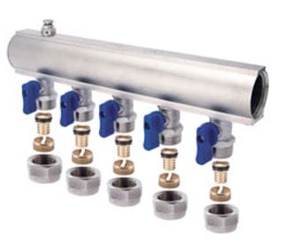 TDS Manifold with Integral Valves 7 Outlets 1'' Blue