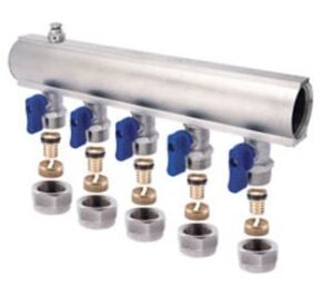 TDS Self-Valved Manifold 9 Outlets 1'' Blue