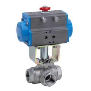 VALBIA 8P00590004 Actuated 3-Way 'L' Port Stainless Steel Ball Valve 1/2"
