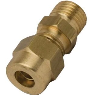 Yellow Brass Single-Sided Nipple with Ferrule 1/4" X 12mm