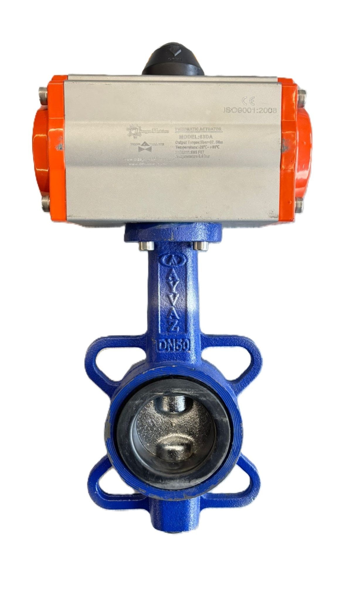 AYVAZ KVA7 Pneumatic Actuated Butterfly Valve DN50