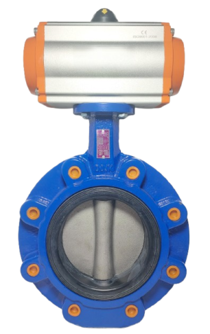AYVAZ KV-4 Lug Type Double Acting Pneumatic Butterfly Valve PN16 DN125