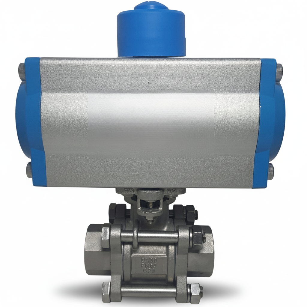 Pneumatic Actuated 3-Piece Stainless Steel Ball Valve PN63 1/2"