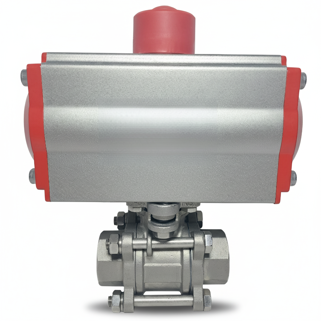 Pneumatic Actuated 3-Piece Stainless Steel Ball Valve PN63 1''