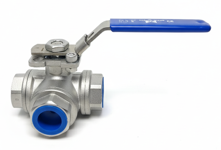 DMS 3-Way Ball Valve 1'' PN63 Stainless Steel