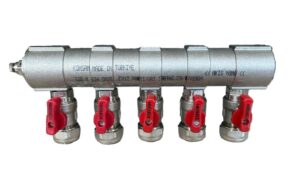 KONSAN 1" Mini Valve Manifold 5 Outlets Red