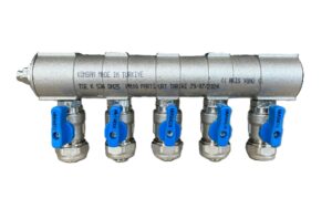 KONSAN 1" Mini Valve Manifold 5 Outlets Blue