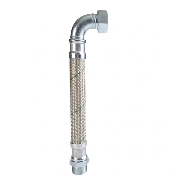 Stainless Steel Braided Elbow Flexible Hose 1" - L:1000 mm