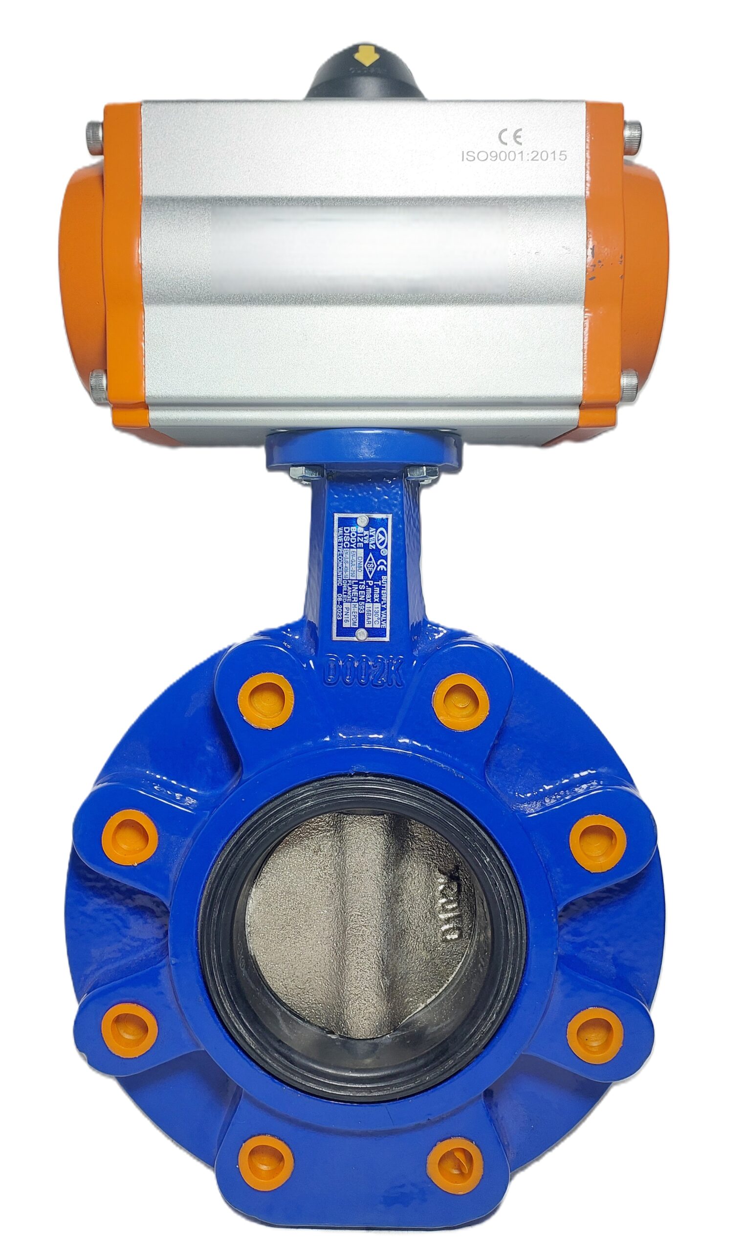 Ayvaz KV-8 Pneumatic Actuated Butterfly Valve DN80