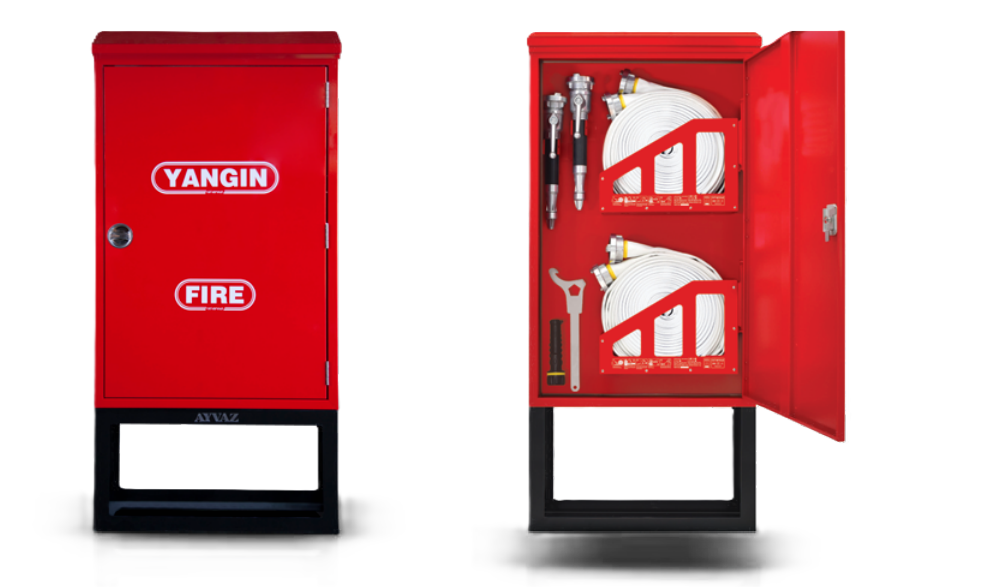 Ayvaz Sahra Type Fire Cabinet 2 Sets DN65 20 m Hose + Nozzle